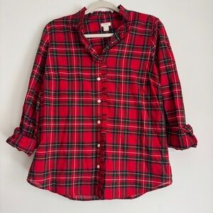 J. Crew ruffle neck button down